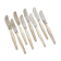 Series of 8 dessert knives, silver metal