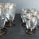 2 series vintages verres pied noir année 30