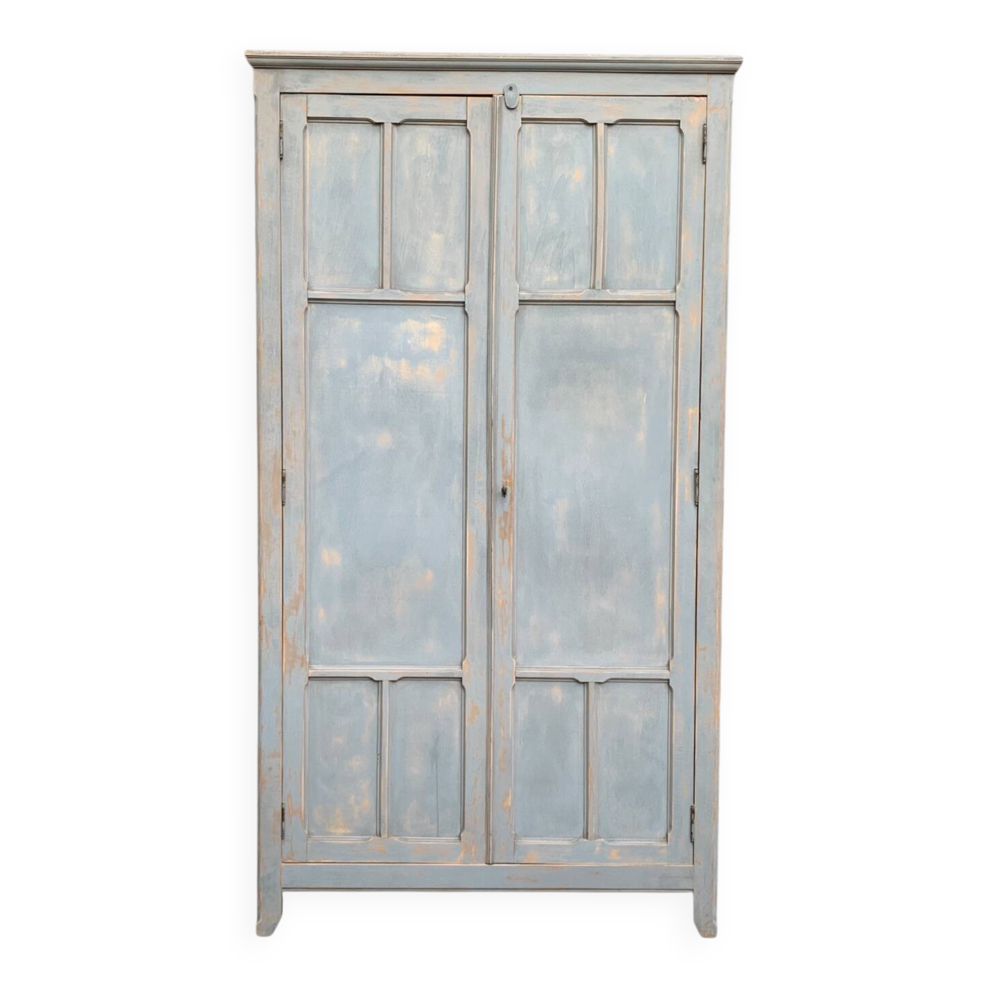 Armoire parisienne ancienne Luterma patine grise bleutée
