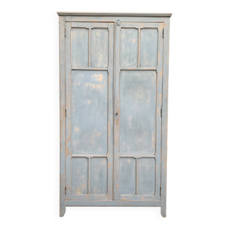 Armoire parisienne ancienne Luterma patine grise bleutée