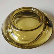 Bohemian Czech design empty pocket. Made of amber blown art glass by Rudolf Jurnikl.
