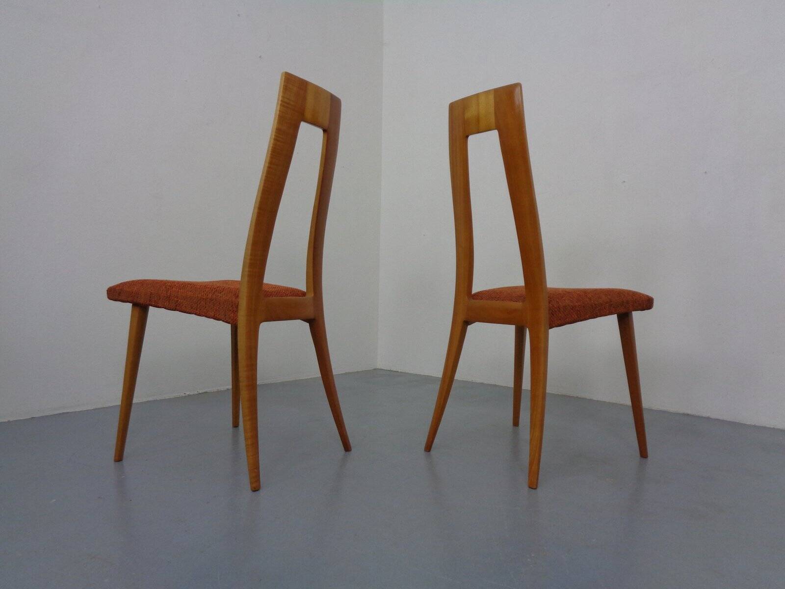 Cherry wood chairs by Ernst-Martin Dettinger, Germany, 1960s, set of 2.