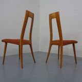 Cherry wood chairs by Ernst-Martin Dettinger, Germany, 1960s, set of 2.
