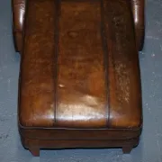 Chaise Longue en Cuir Teint à la Main