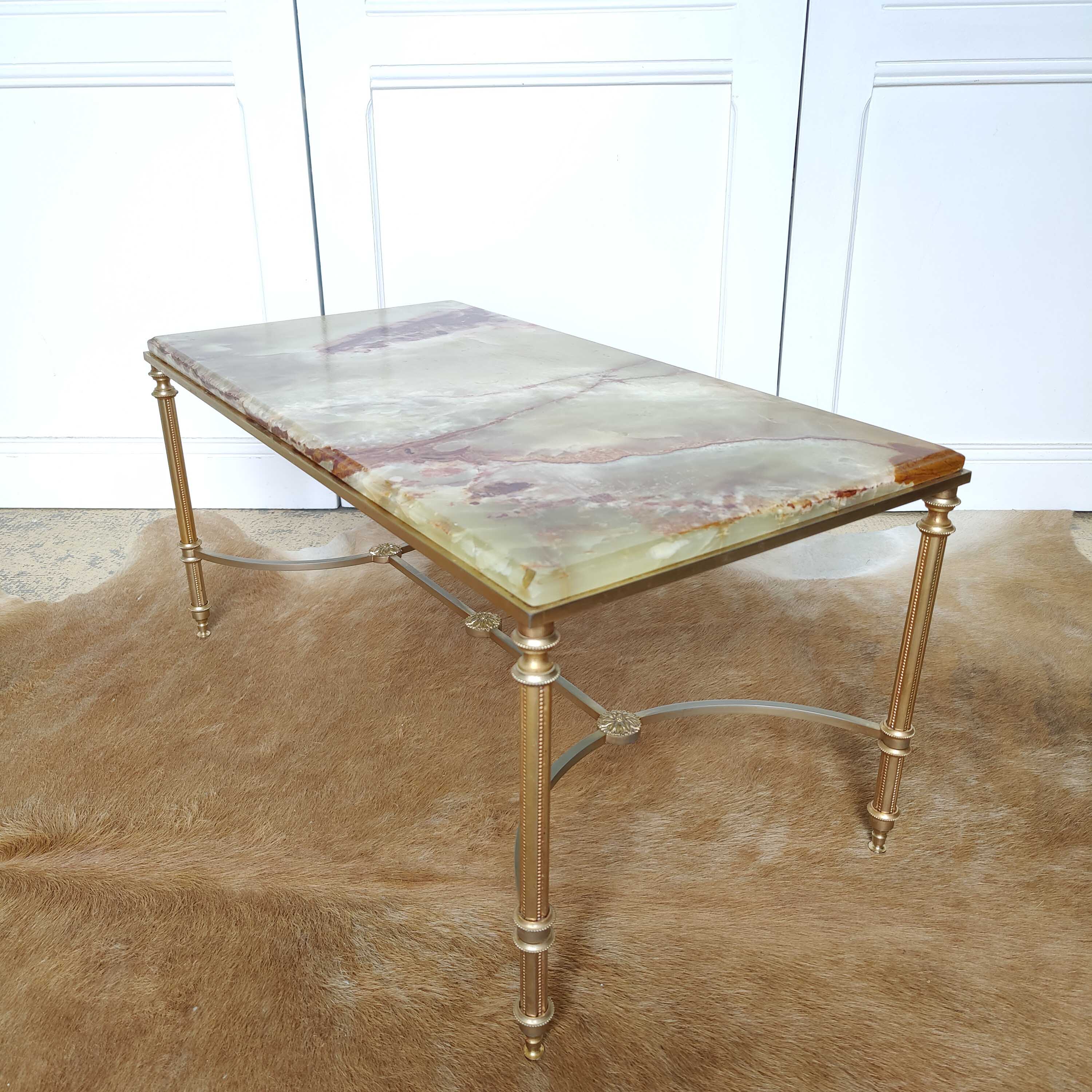 Golden and onyx coffee table