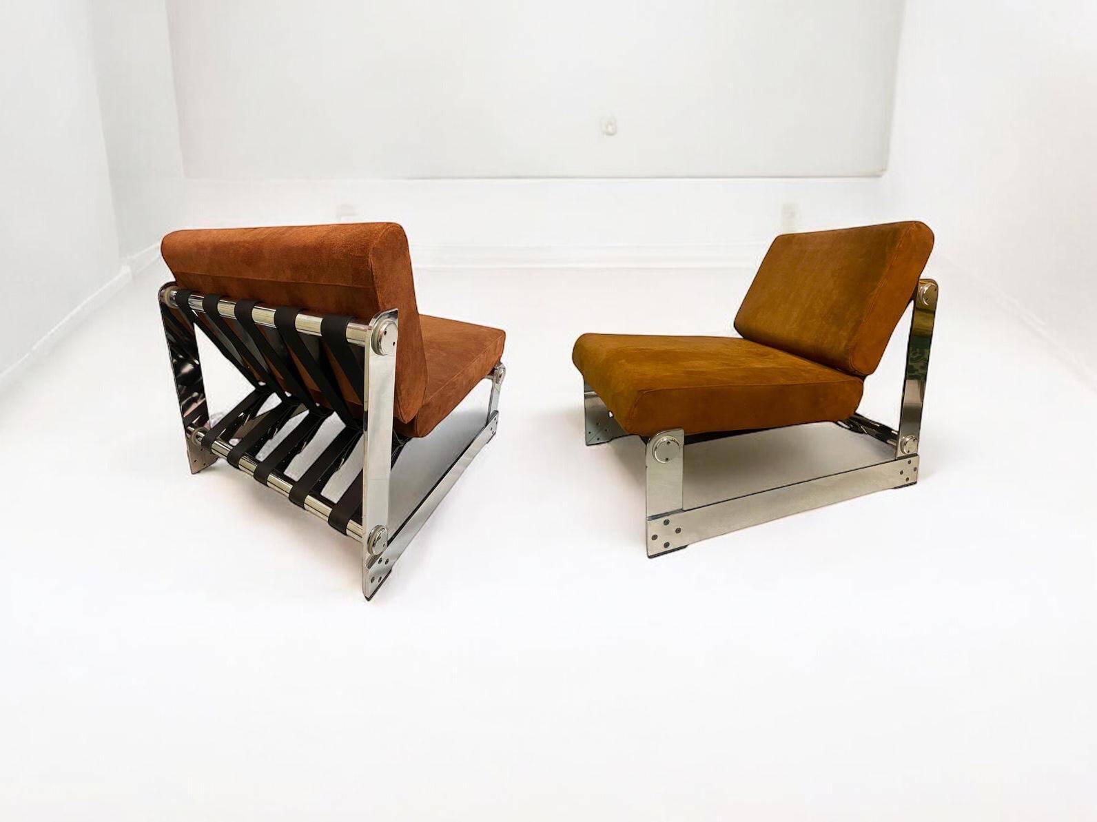 Set of 2 Lounge Chairs by Gilles Bouchez for Airborne, 1972