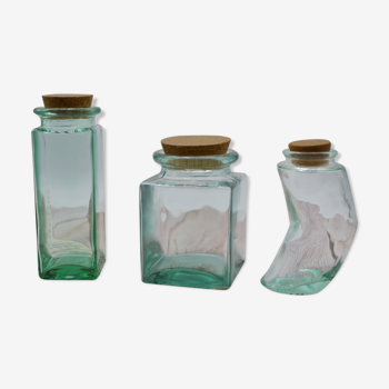 Set of 3 vintage jars original shape