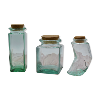 Set of 3 vintage jars original shape