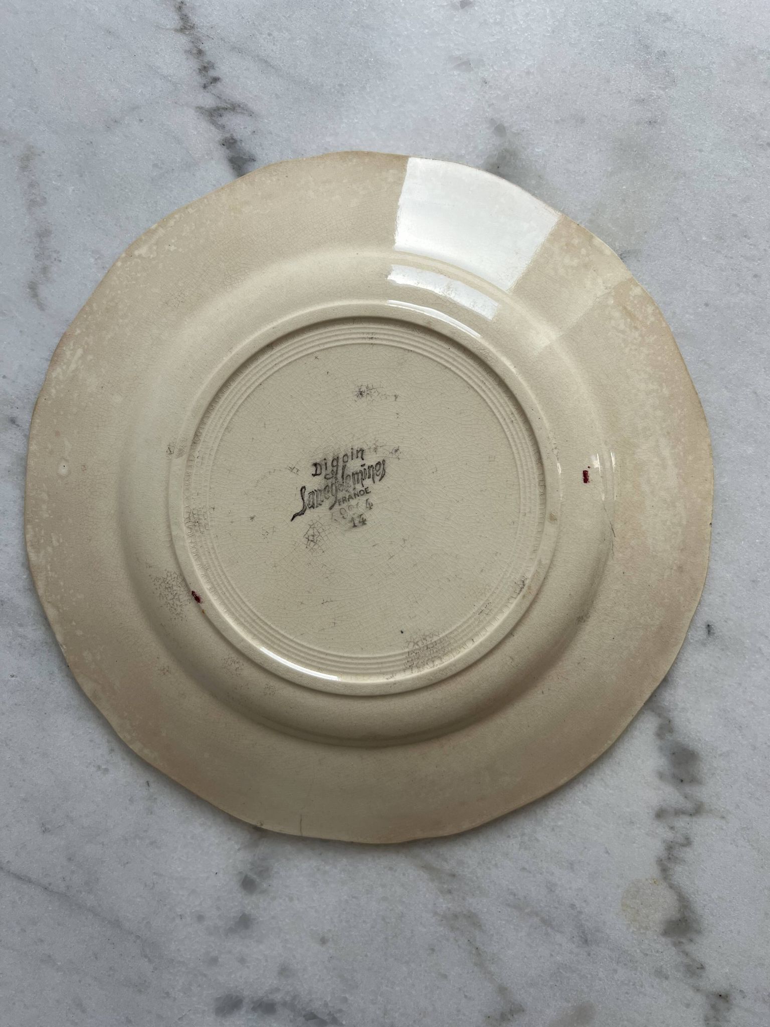 Lot de 6 petites assiettes plates Sarreguemines