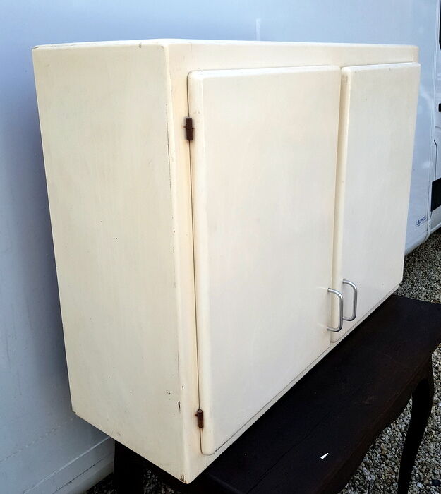 Haut de buffet vintage en bois peint