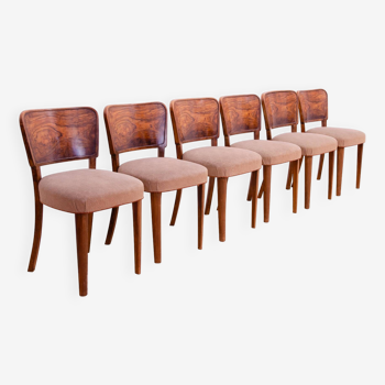 6 Chaises de salle à manger Art Déco, années 1930, Tchécoslovaquie