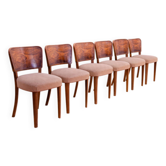 6 Chaises de salle à manger Art Déco, années 1930, Tchécoslovaquie