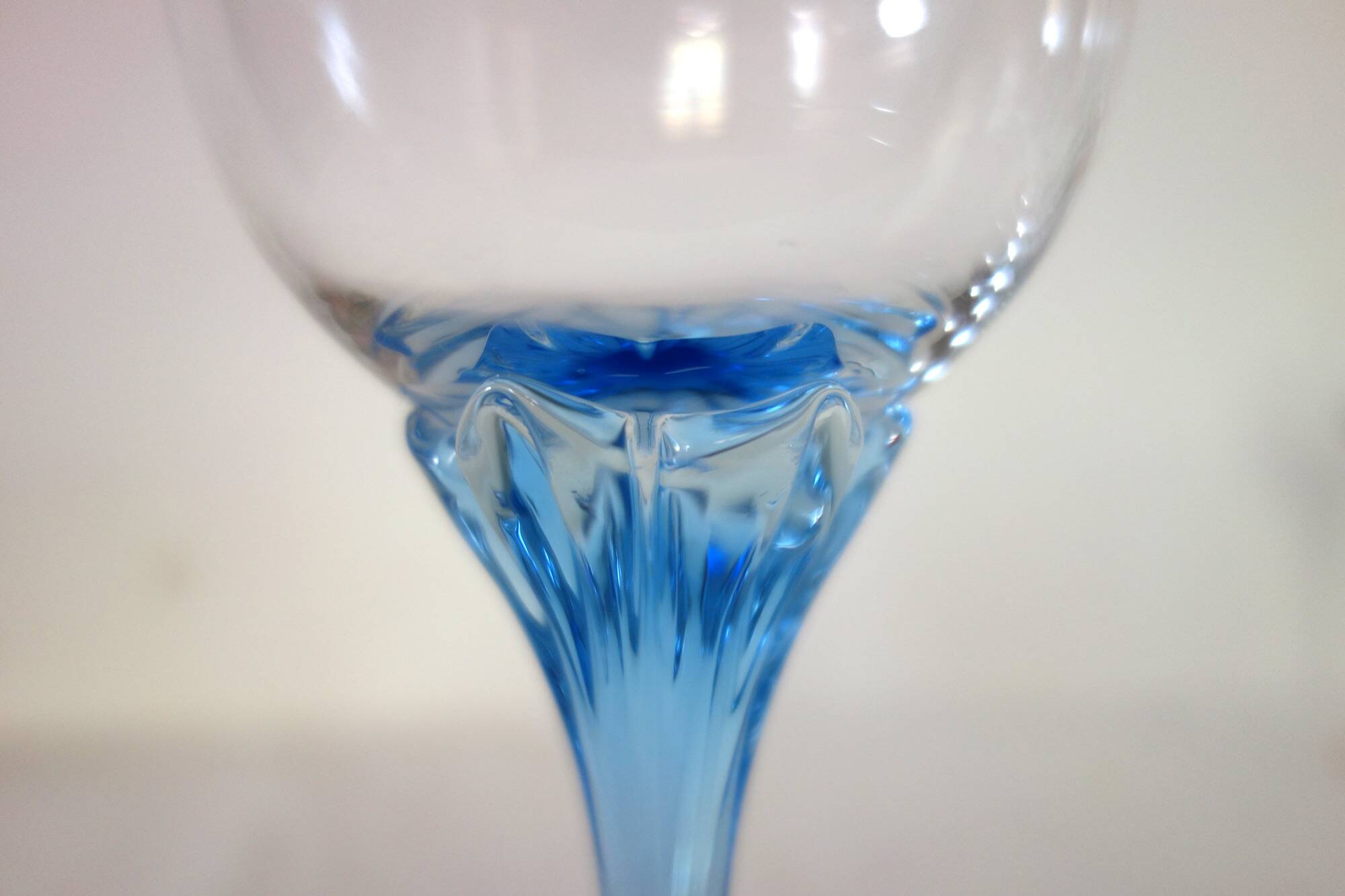 6 colorful vintage crystal wine glasses