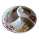 Large compartmented serving dish in earthenware - Relief decoration of vegetables