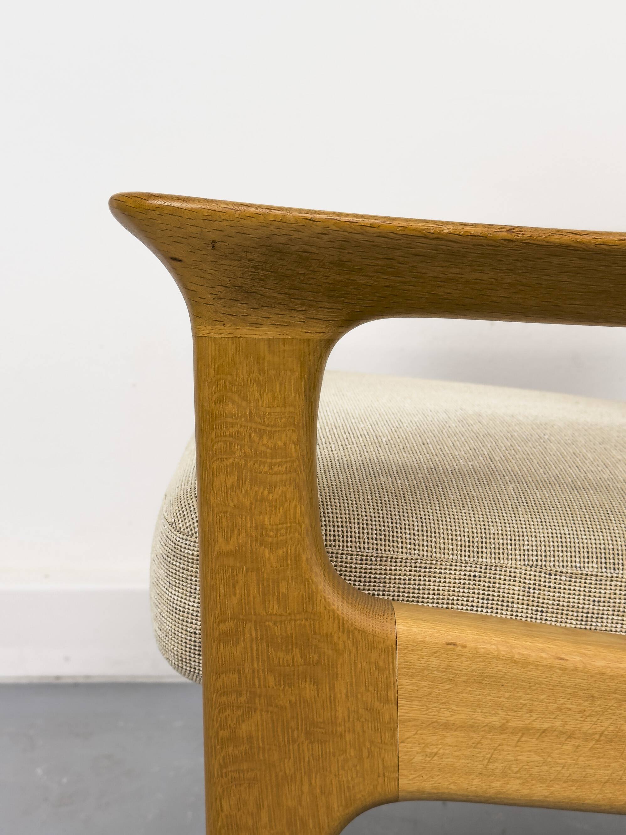 Danish Oak Lounge Chair and Ottoman by Juul Kristensen