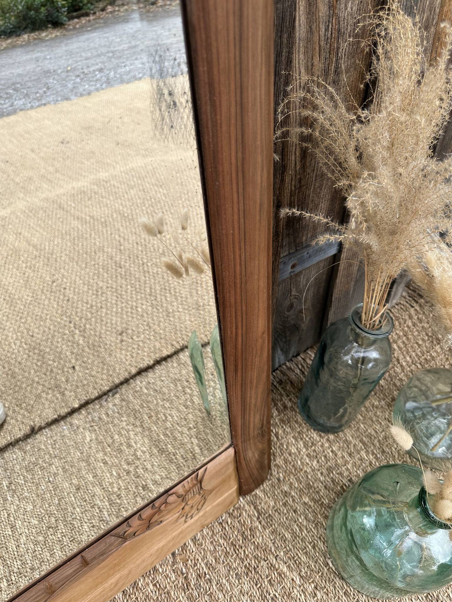 Art Deco walnut mirror