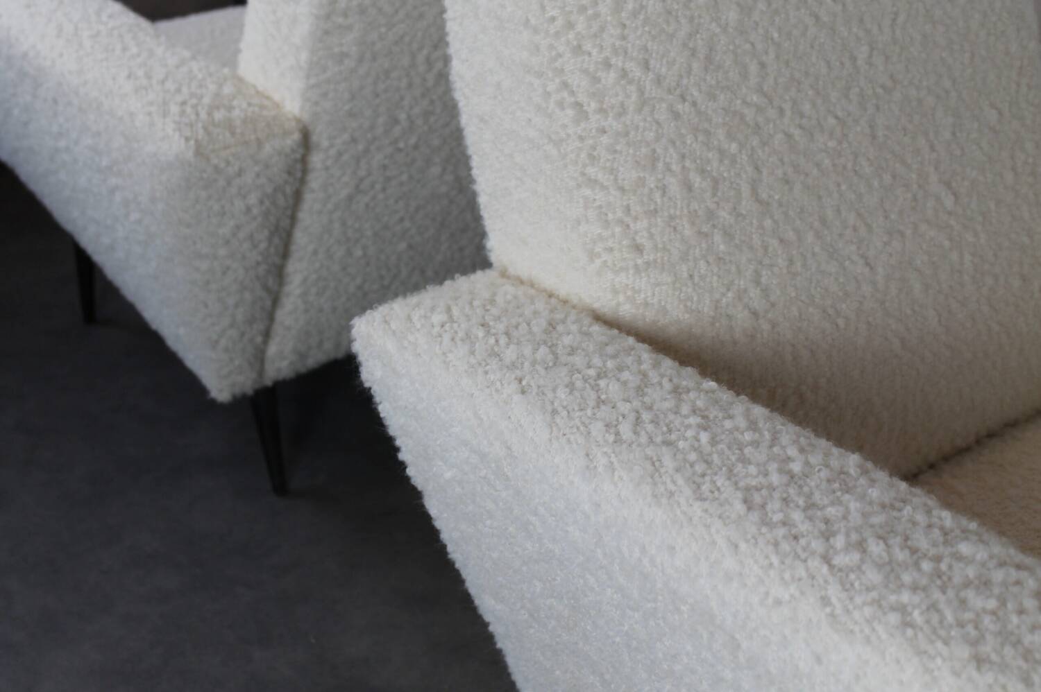 Paire de fauteuils 1960 bouclettes laine