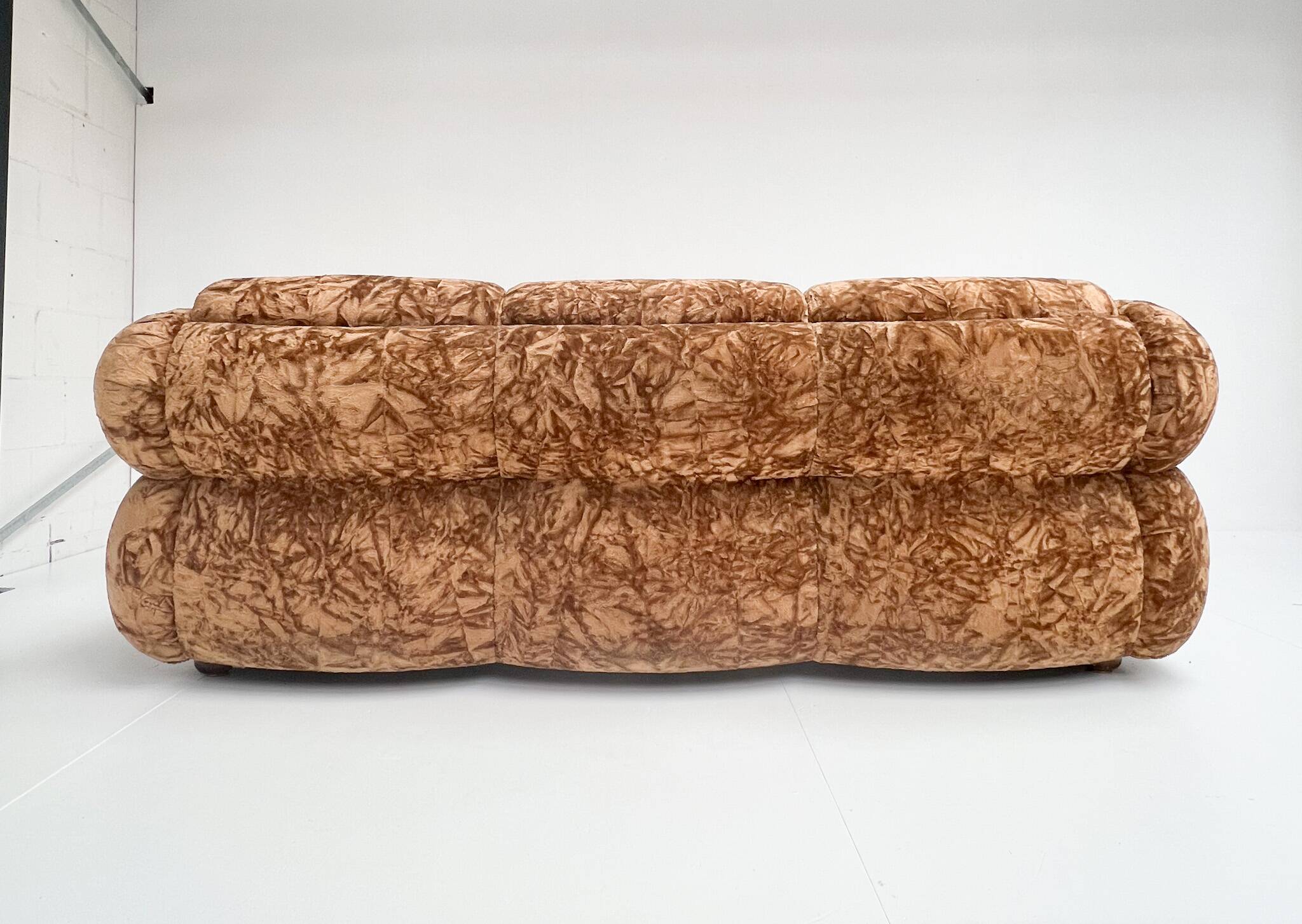 Canapé-lit vintage italien en velours, années 1970