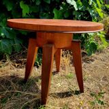 Scandinavian-style round wooden table