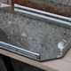Vintage mirrored tray with glass and metal handles – H5 × W39 × D30 cm
