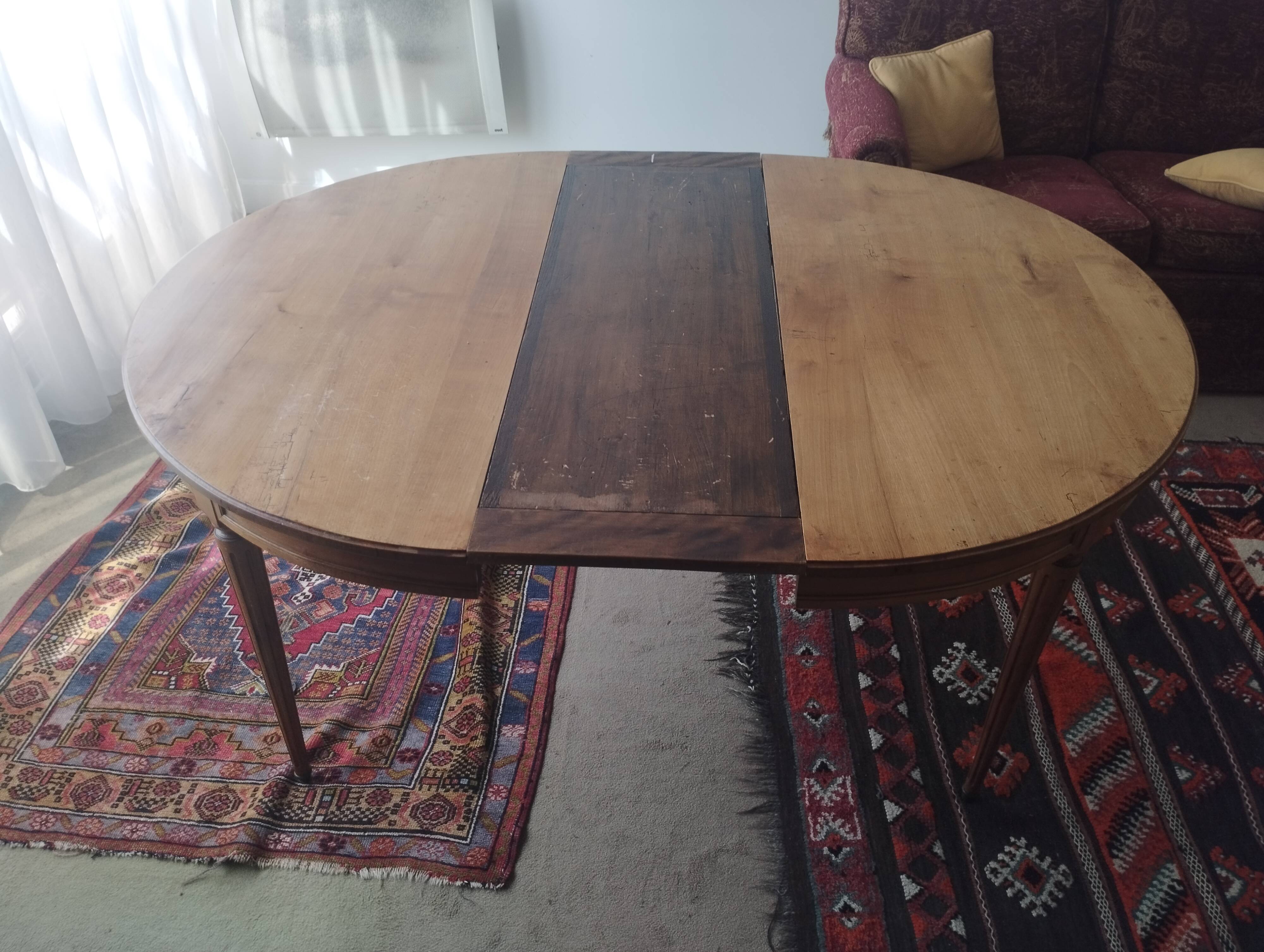 Antique Louis XVI style dining table + 3 extensions