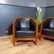 Dark blue club armchair (2x)