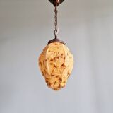 Art Deco marbled opaline pendant light, 1920s-30s