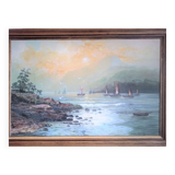 Impressionist seascape, oil on canvas signed and framed