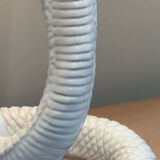 Vintage white ceramic cobra table lamp, 1970s. Attributed to Tommaso Barbi.