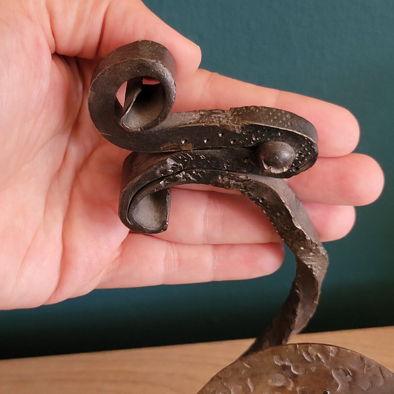 Brutalist wrought iron candle holder brutal art