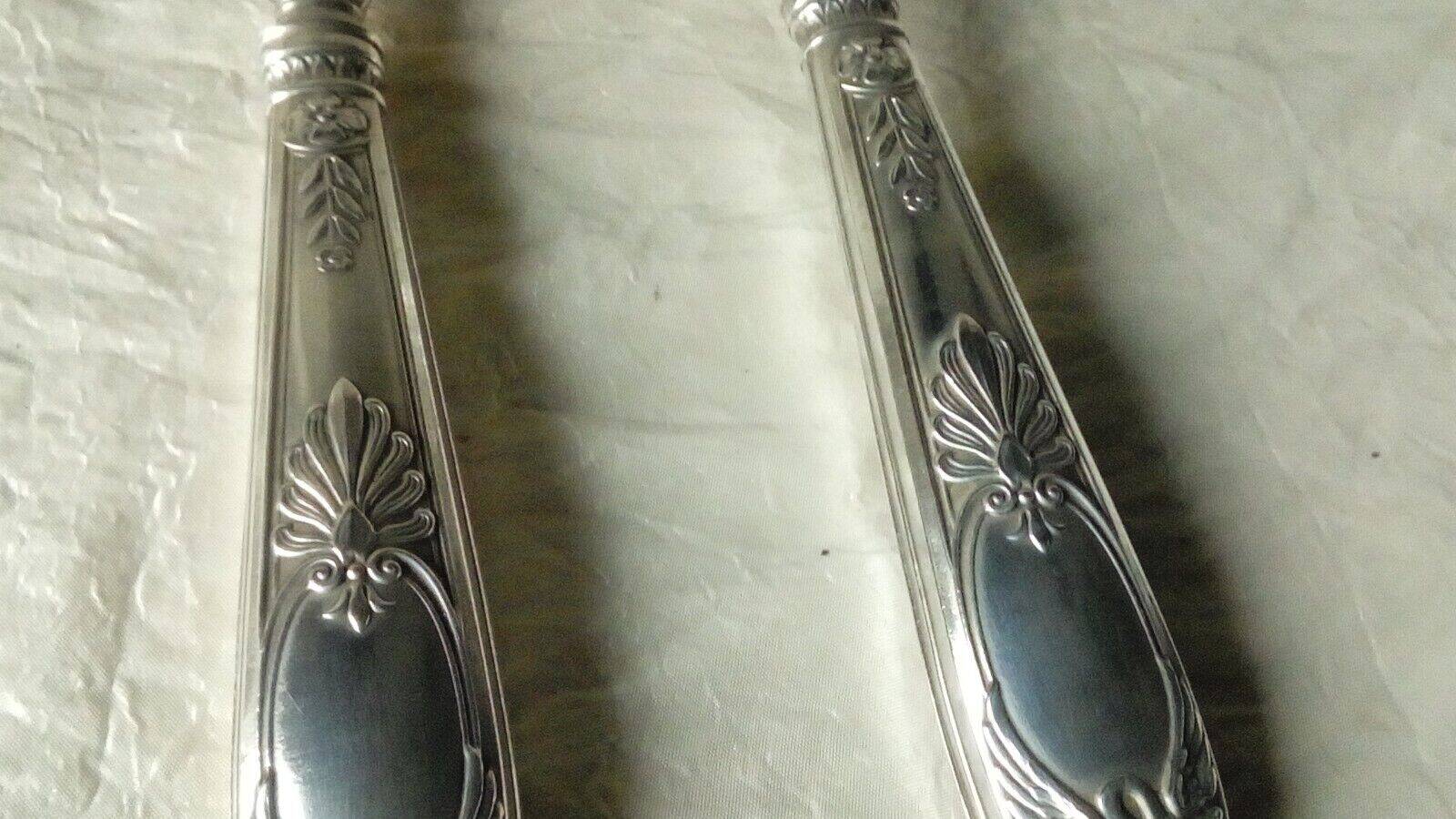 Horn salad cutlery, silver handle, late 19th century