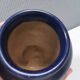 Small delicious blue ceramic vase with floral decoration. Sweden 1970s