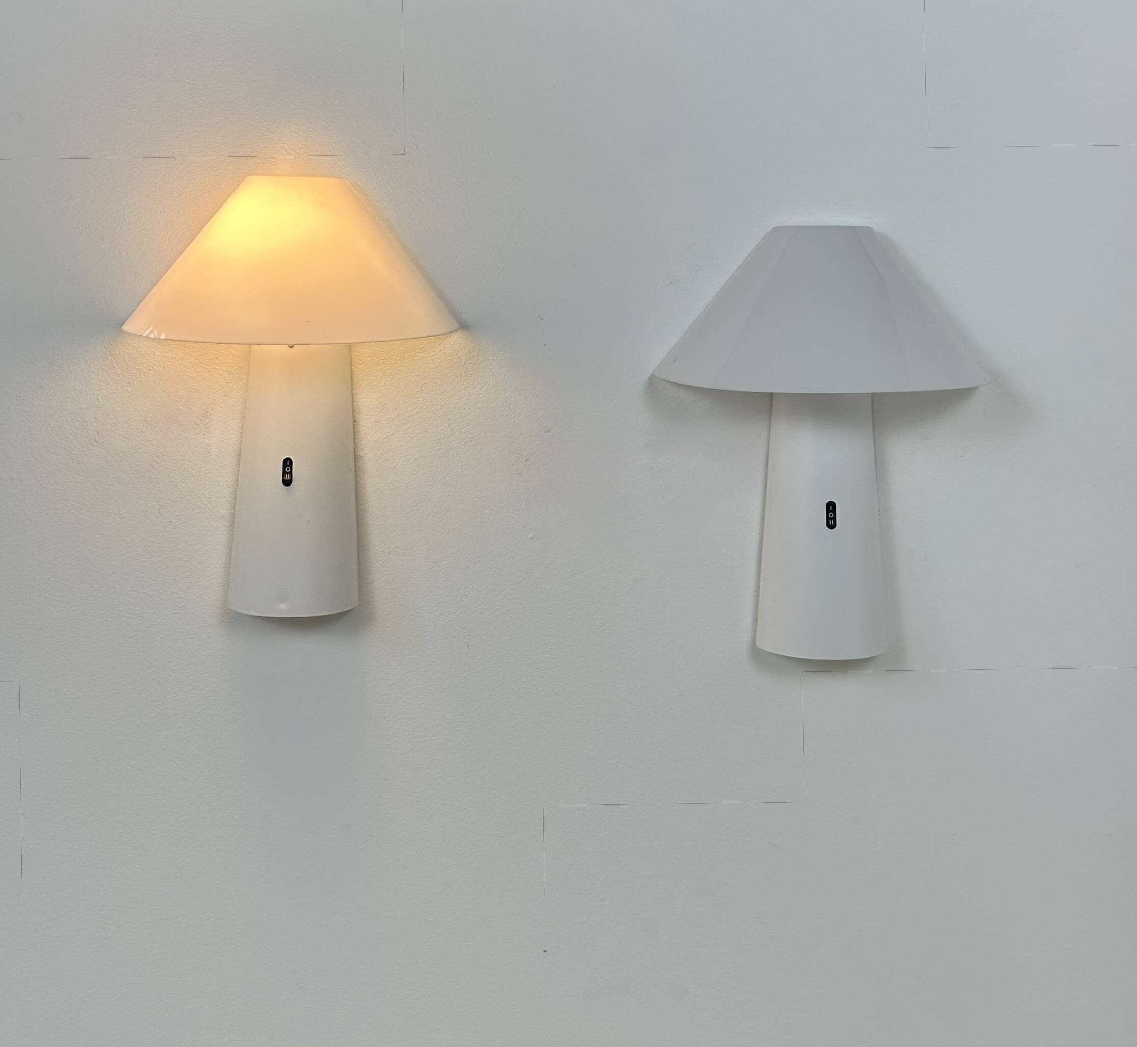 Pair of vintage wall lights, Arlus model Ibiza, metal and perspex, France 1970.