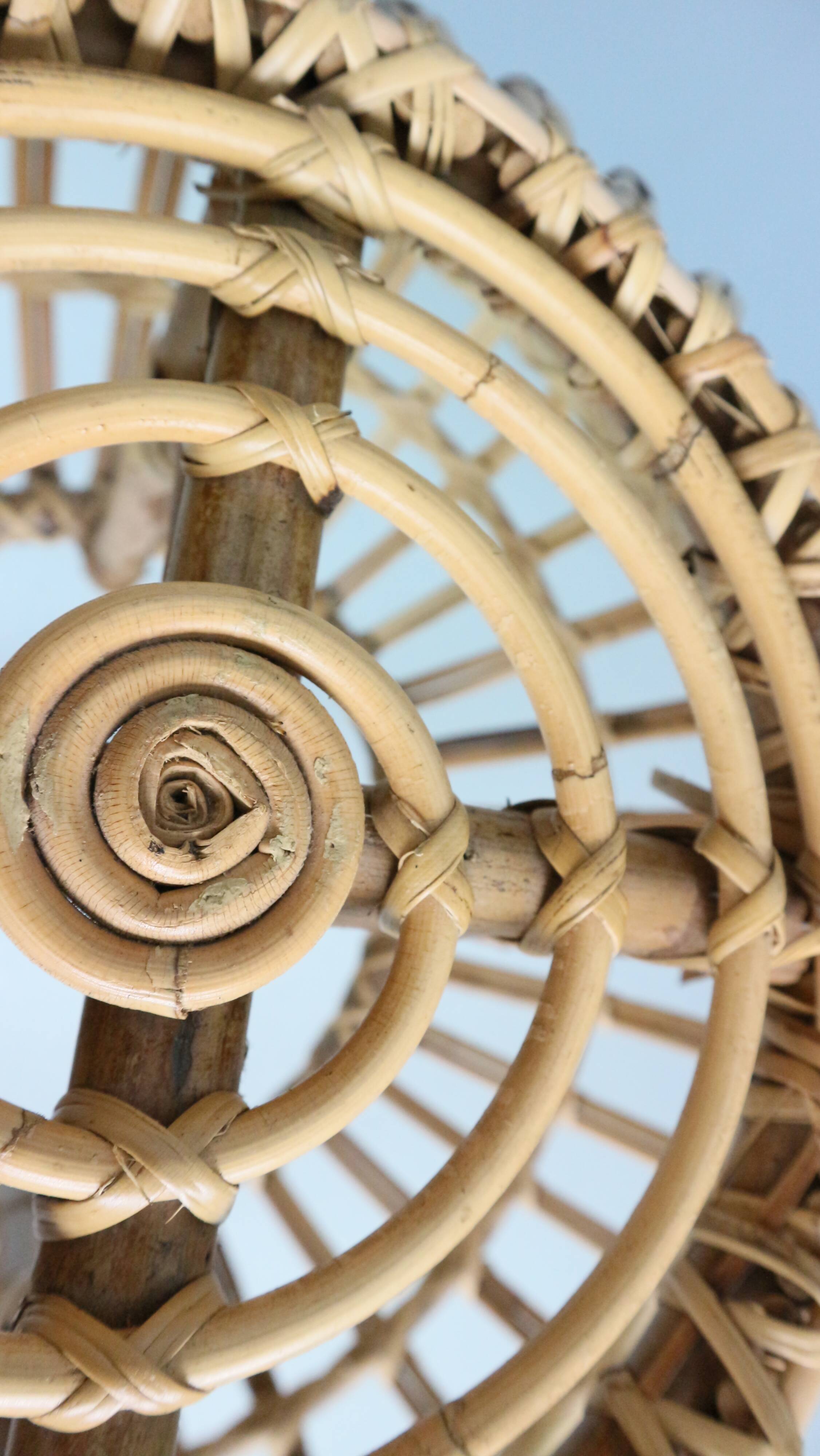 Pouf, jardinière, tabouret ou table d'appoint en rotin vintage des années 1960 par Dirk van Sliedrecht