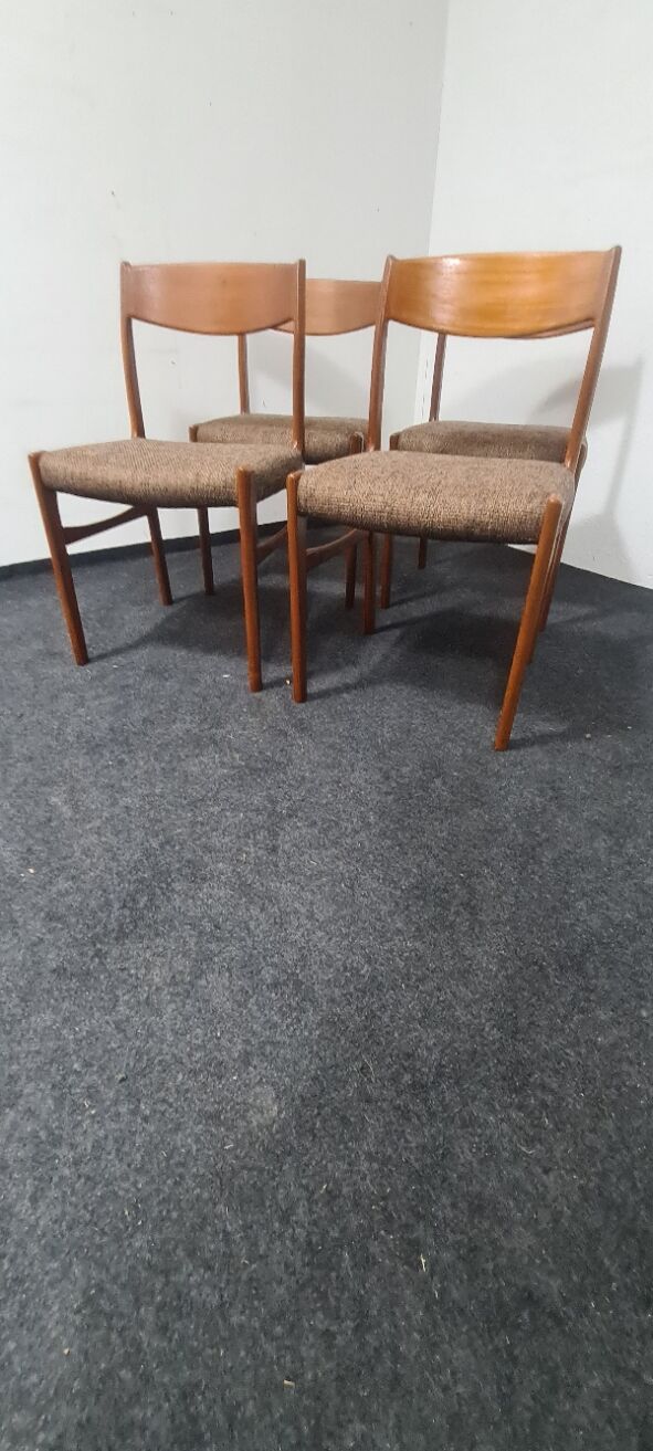 Set of 4 vintage teak dining chairs