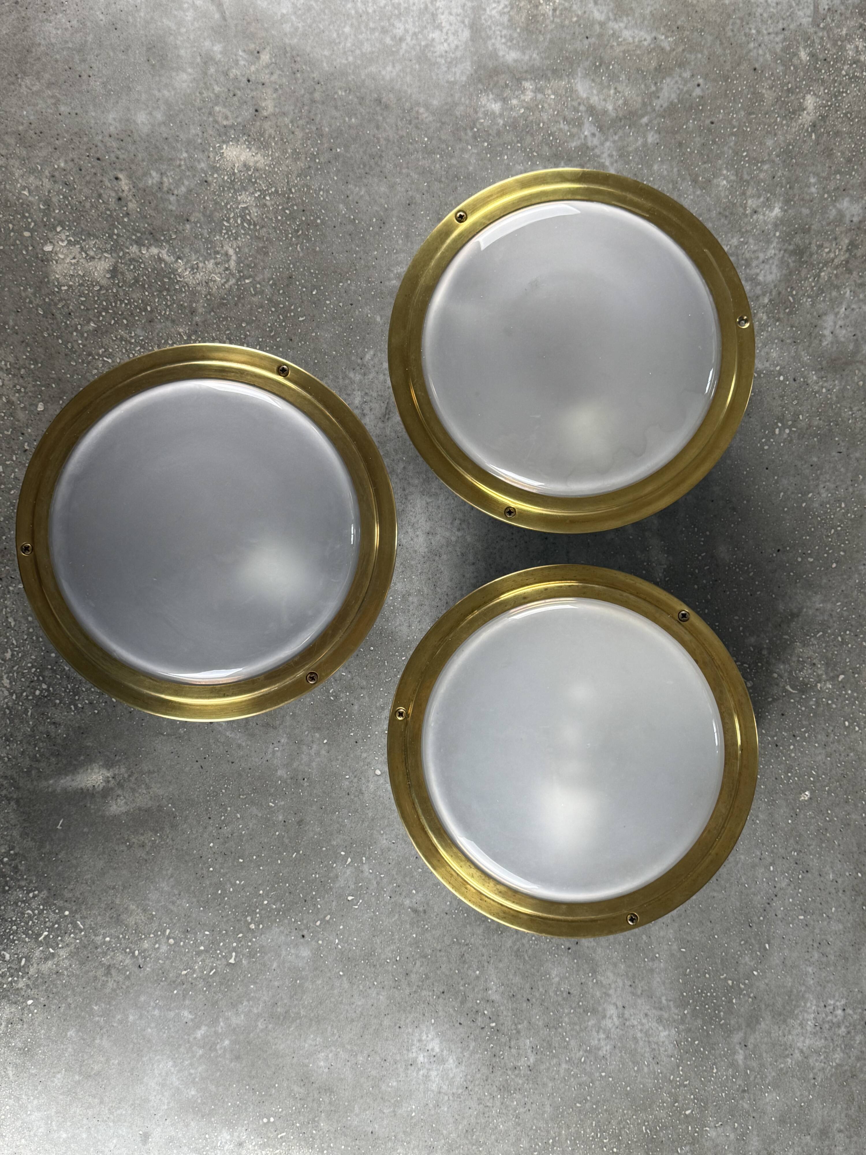 Three vintage "Waggon" model wall lights by Louis Poulsen, 1960s