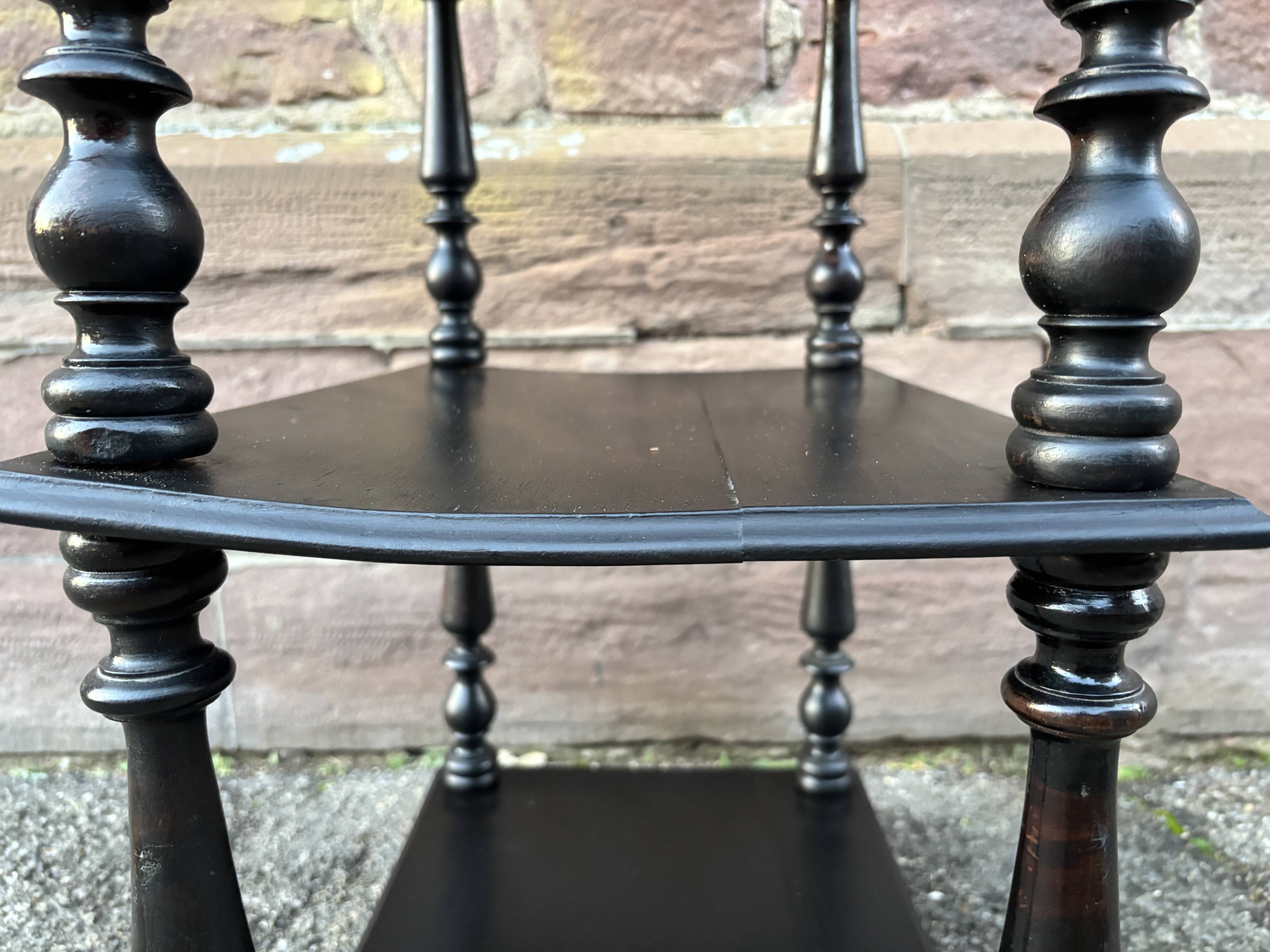 Napoleon III style blackened wood bookcase