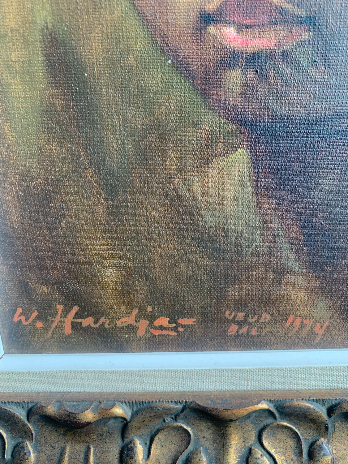 Oil on canvas portrait Balinese girl , Vietnam