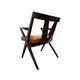 4 Dining chairs inspired by Pierre Jeanneret style, made of solid wood and leather.