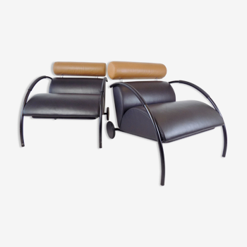 Cor Zyklus set of 2 leather armchairs by Peter Maly