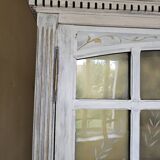 Antique library patinated in whitewashed white