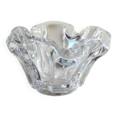 Vide Poche/Cendrier forme florale organique/Corolle en cristal transparent. Style Baccarat