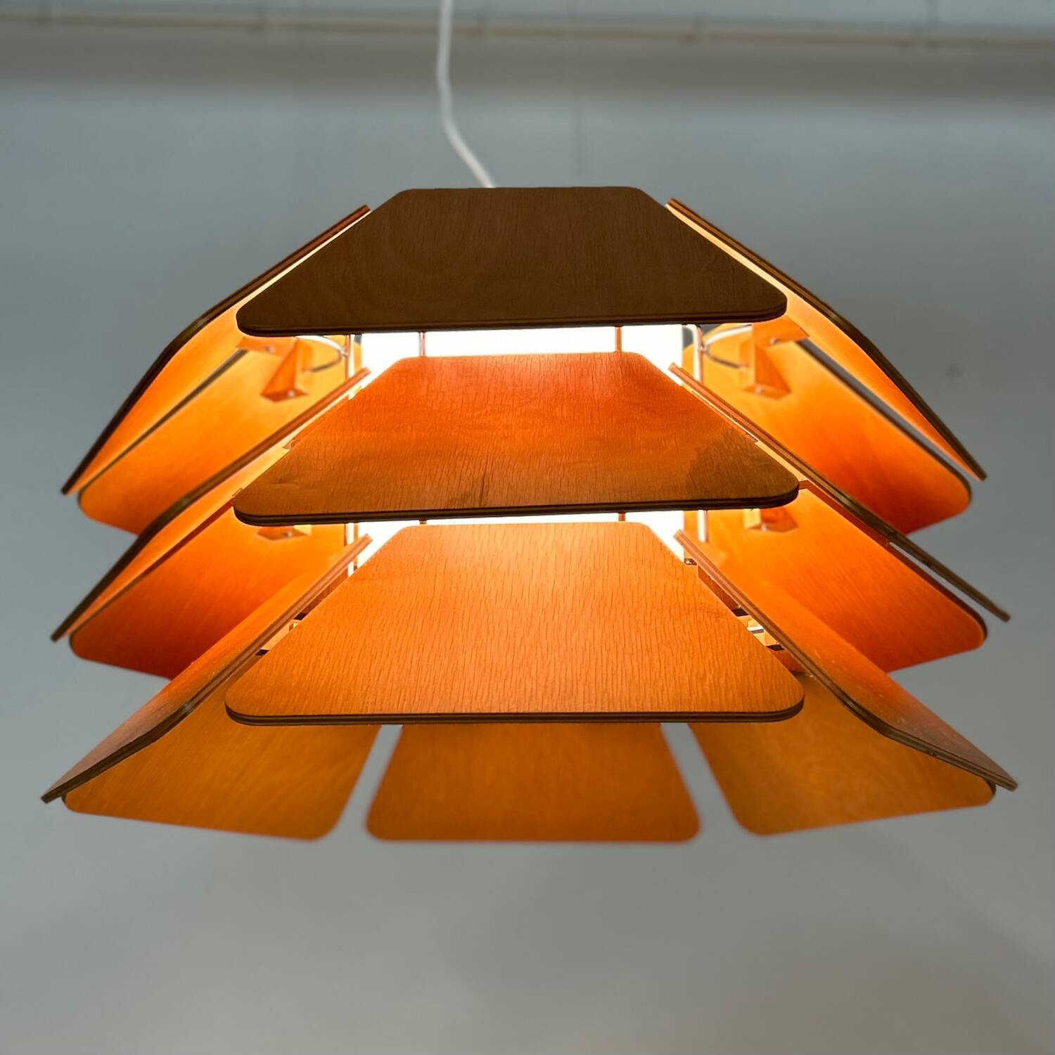 IMPRESSIVE DANISH MODEL 838 PENDANT LAMP BY P&P LJUS AB, 1970s