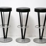 Set of 3 designer bar stools 1980 akaba