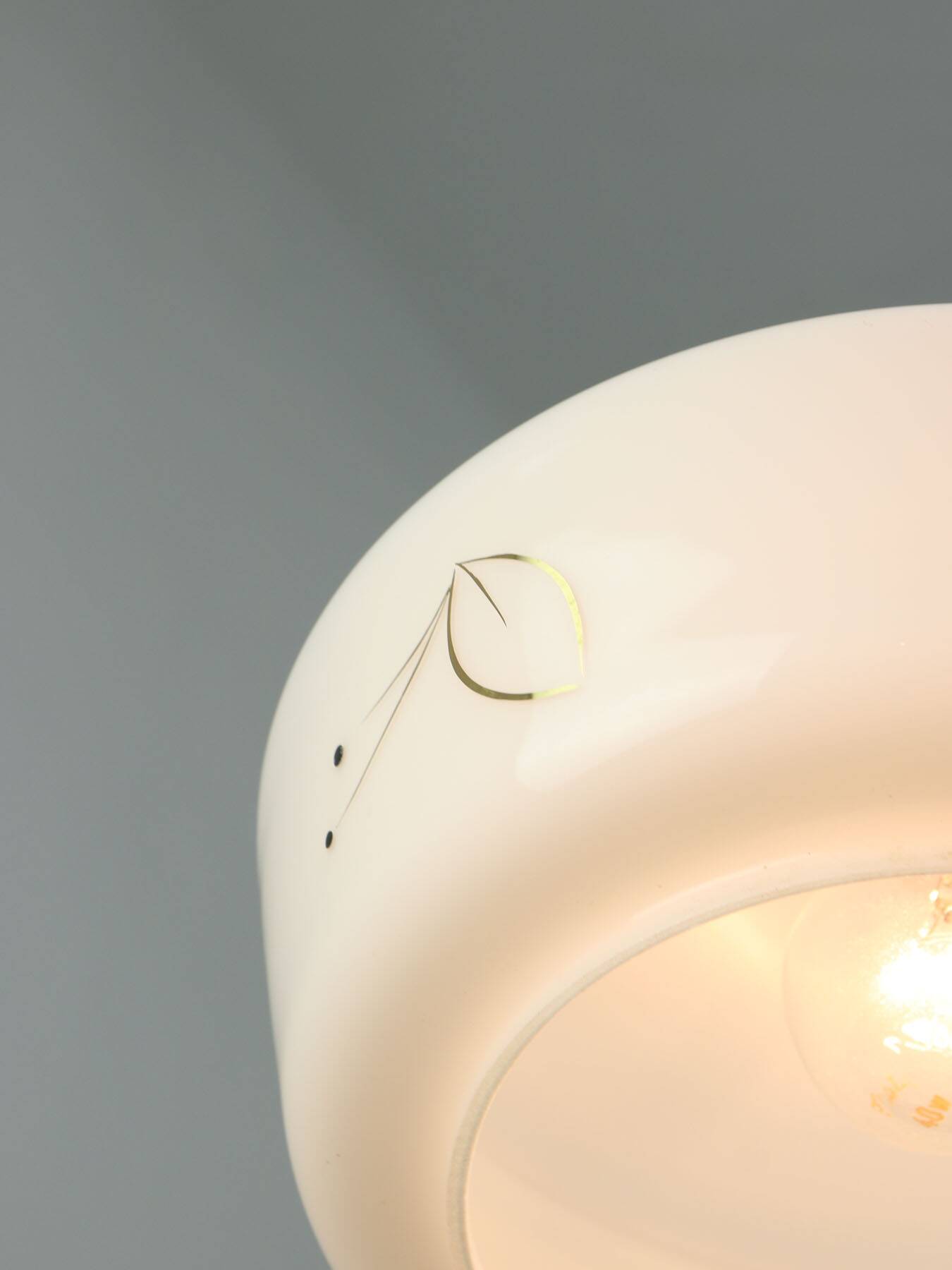 Mid-century Modern Italian Brass and White Glass Pendant Lamp, 1960s