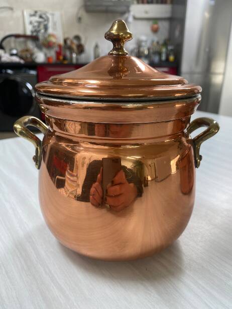 Antique solid tin-plated copper set – French manufacture – Gaillard