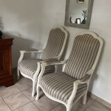 2 Voltaire armchairs redone by professional upholsterer