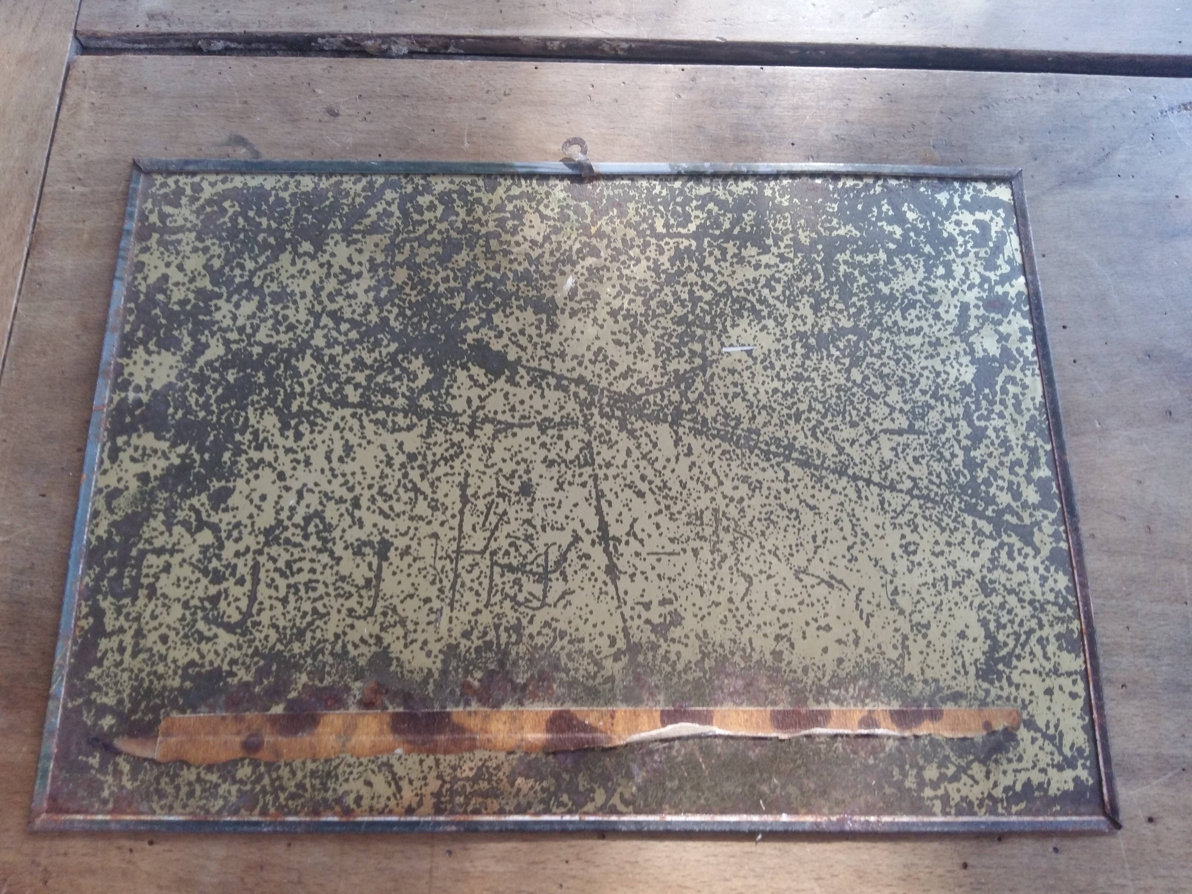Old plate in sheet metal "St. Nicholas Beers" 24x34cm