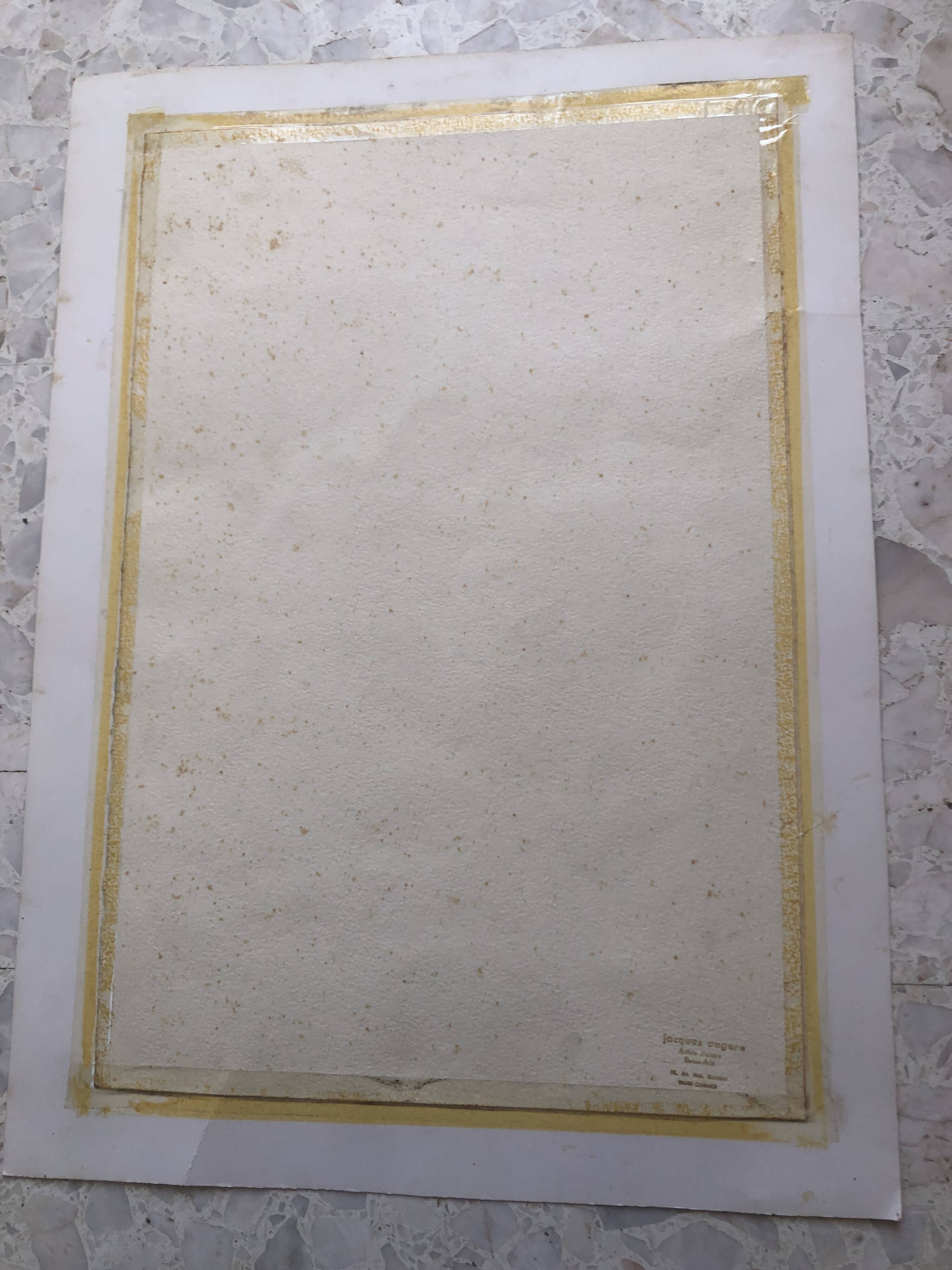 Watercolor saint paul de vence signed jacques anger 1977, provence alpes maritimes 06 impressionism