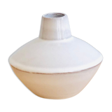 White enamelled terracotta vase